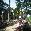 Große Terrasse unter alten Eichen