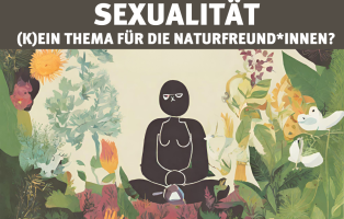 Sexualität (k)ein Thema für Naturfreund*innen. Person sitzend im Wald.